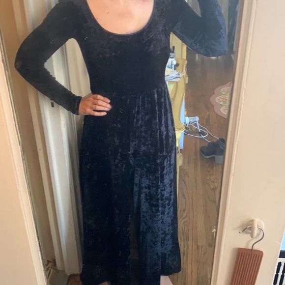 VINTAGE BETSEY JOHNSON VELOUR VELVET JUMPSUIT JUMPER ROMPER PLAYSUIT 90s Y2K S - Picture 7 of 9